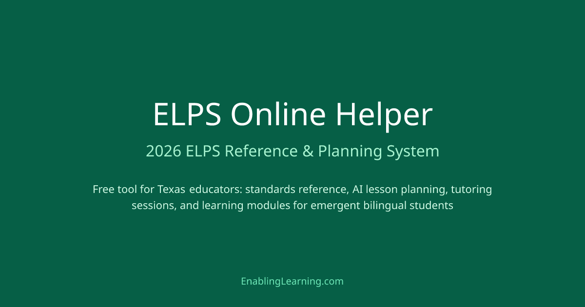 ELPS Online Helper - 2026 ELPS | EnablingLearning.com